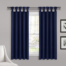 Load image into Gallery viewer, Insulated Knotted Tab Top Blackout Window Curtain Panel Set
