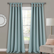 Load image into Gallery viewer, Insulated Knotted Tab Top Blackout Window Curtain Panel Set
