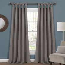 Load image into Gallery viewer, Insulated Knotted Tab Top Blackout Window Curtain Panel Set
