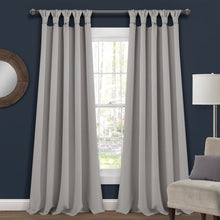 Load image into Gallery viewer, Insulated Knotted Tab Top Blackout Window Curtain Panel Set
