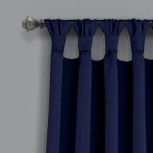 Cargar imagen en el visor de la galería, Insulated Knotted Tab Top Blackout Window Curtain Panel Set
