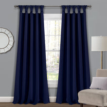 Cargar imagen en el visor de la galería, Insulated Knotted Tab Top Blackout Window Curtain Panel Set
