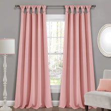 Load image into Gallery viewer, Insulated Knotted Tab Top Blackout Window Curtain Panel Set
