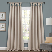 Load image into Gallery viewer, Insulated Knotted Tab Top Blackout Window Curtain Panel Set
