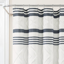 Load image into Gallery viewer, Urban Diamond Stripe Woven Tufted Recycled Cotton Blend Shower Curtain
