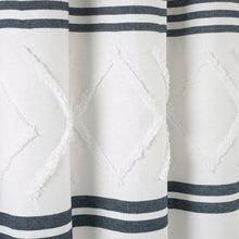 Load image into Gallery viewer, Urban Diamond Stripe Woven Tufted Recycled Cotton Blend Shower Curtain
