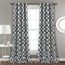 Load image into Gallery viewer, Edward Trellis Light Filtering Window Curtain Panel Set
