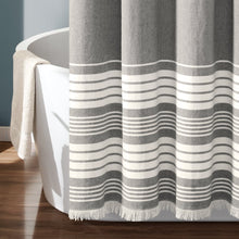 Load image into Gallery viewer, Nantucket Yarn Dyed Tassel Fringe Shower Curtain
