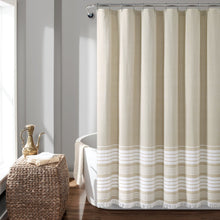 Load image into Gallery viewer, Nantucket Yarn Dyed Tassel Fringe Shower Curtain
