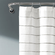 Load image into Gallery viewer, Ombre Stripe Yarn Dyed Recycled Cotton Blend Shower Curtain
