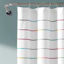 Load image into Gallery viewer, Ombre Stripe Yarn Dyed Recycled Cotton Blend Shower Curtain
