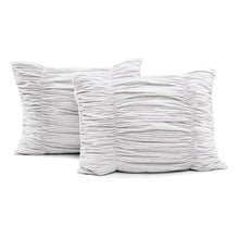 Cargar imagen en el visor de la galería, Ruching Ticking Stripe 3 Piece Comforter Set
