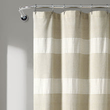 Load image into Gallery viewer, Tucker Stripe Yarn Dyed Knotted Tassel Shower Curtain
