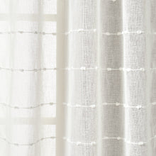 Carregar imagem no visualizador da galeria, Farmhouse Textured Sheer Back Tab Rod Pocket Window Curtain Panel Set
