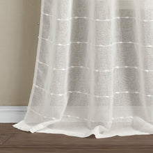 Cargar imagen en el visor de la galería, Farmhouse Textured Grommet Sheer Window Curtain Panel Set
