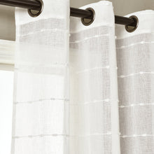 Cargar imagen en el visor de la galería, Farmhouse Textured Grommet Sheer Window Curtain Panel Set
