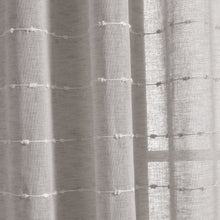 Cargar imagen en el visor de la galería, Farmhouse Textured Sheer Back Tab Rod Pocket Window Curtain Panel Set
