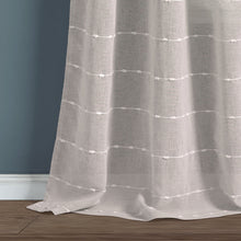 Carregar imagem no visualizador da galeria, Farmhouse Textured Sheer Back Tab Rod Pocket Window Curtain Panel Set
