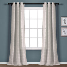 Carregar imagem no visualizador da galeria, Farmhouse Textured Grommet Sheer Window Curtain Panel Set
