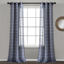 Carregar imagem no visualizador da galeria, Farmhouse Textured Grommet Sheer Window Curtain Panel Set
