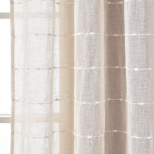 Cargar imagen en el visor de la galería, Farmhouse Textured Sheer Back Tab Rod Pocket Window Curtain Panel Set
