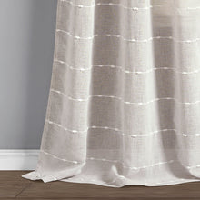 Carregar imagem no visualizador da galeria, Farmhouse Textured Sheer Back Tab Rod Pocket Window Curtain Panel Set
