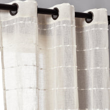 Cargar imagen en el visor de la galería, Farmhouse Textured Grommet Sheer Window Curtain Panel Set
