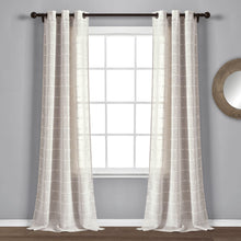 Cargar imagen en el visor de la galería, Farmhouse Textured Grommet Sheer Window Curtain Panel Set
