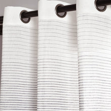 Load image into Gallery viewer, Farmhouse Ombre Stripe Grommet Sheer Window Curtain Panel Set
