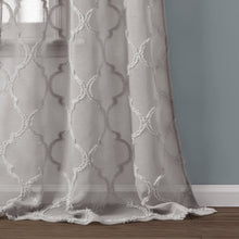 Cargar imagen en el visor de la galería, Avon Trellis Grommet Sheer Window Curtain Panel Set
