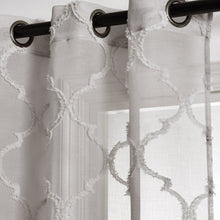 Load image into Gallery viewer, Avon Trellis Grommet Sheer Window Curtain Panel Set
