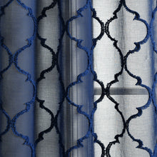 Cargar imagen en el visor de la galería, Avon Trellis Grommet Sheer Window Curtain Panel Set
