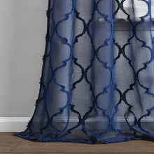 Cargar imagen en el visor de la galería, Avon Trellis Grommet Sheer Window Curtain Panel Set
