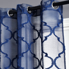 Carregar imagem no visualizador da galeria, Avon Trellis Grommet Sheer Window Curtain Panel Set
