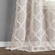 Cargar imagen en el visor de la galería, Avon Trellis Grommet Sheer Window Curtain Panel Set
