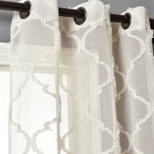 Cargar imagen en el visor de la galería, Avon Trellis Grommet Sheer Window Curtain Panel Set
