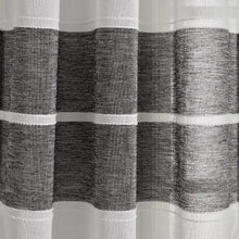 Load image into Gallery viewer, Textured Stripe Grommet Sheer Window Curtain Panel Set
