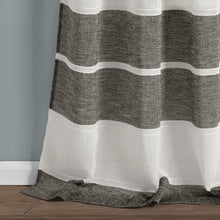 Load image into Gallery viewer, Textured Stripe Grommet Sheer Window Curtain Panel Set
