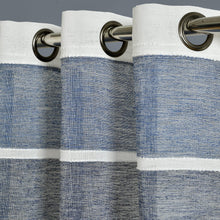 Load image into Gallery viewer, Textured Stripe Grommet Sheer Window Curtain Panel Set
