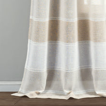 Load image into Gallery viewer, Textured Stripe Grommet Sheer Window Curtain Panel Set
