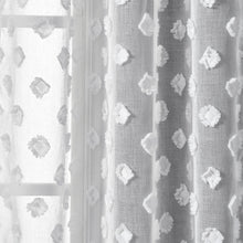 Load image into Gallery viewer, Textured Dot Grommet Sheer Window Curtain Panel Set
