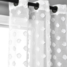 Load image into Gallery viewer, Textured Dot Grommet Sheer Window Curtain Panel Set
