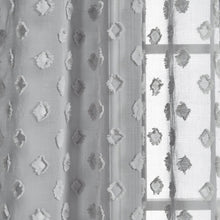 Load image into Gallery viewer, Textured Dot Grommet Sheer Window Curtain Panel Set
