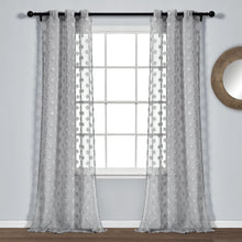 Load image into Gallery viewer, Textured Dot Grommet Sheer Window Curtain Panel Set
