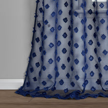 Cargar imagen en el visor de la galería, Textured Dot Grommet Sheer Window Curtain Panel Set
