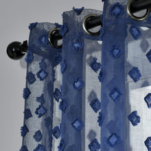 Cargar imagen en el visor de la galería, Textured Dot Grommet Sheer Window Curtain Panel Set
