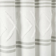 Load image into Gallery viewer, Urban Diamond Stripe Woven Tufted Recycled Cotton Blend Shower Curtain
