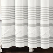 Load image into Gallery viewer, Urban Diamond Stripe Woven Tufted Recycled Cotton Blend Shower Curtain
