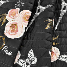 Cargar imagen en el visor de la galería, Vintage Paris Rose Butterfly Script Throw
