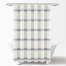 Cargar imagen en el visor de la galería, Farmhouse Stripe 100% Cotton Shower Curtain
